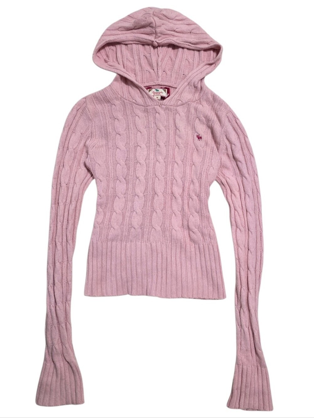 Abercrombie vintage long sleeve knit rabbit hair blend purple/pink hooded sweate